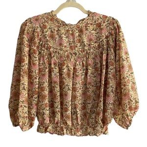Industry Republic Clothing Peasant Style Floral Blouse Size S